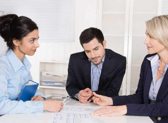 Three Adults Meeting