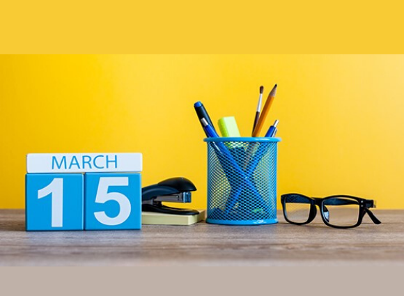 March 15, Stapler, Pencils And Pens In A Container, Glasses