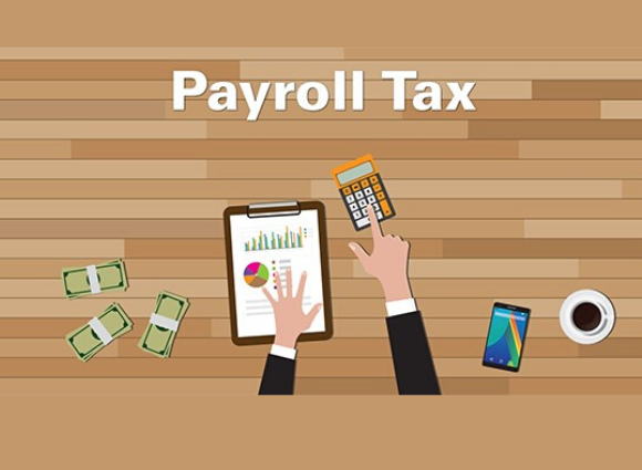 Illustration Of Hands And Charts With Payroll Tax