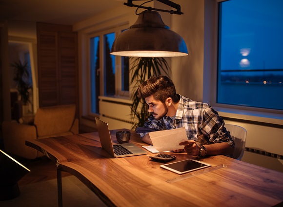 Man Working At Night