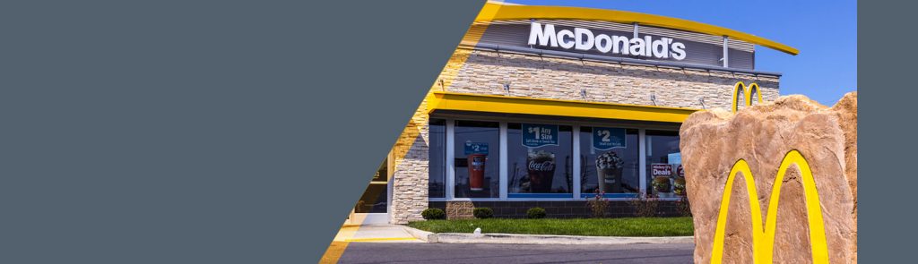 Outside exterior of a McDonalds restaurant location