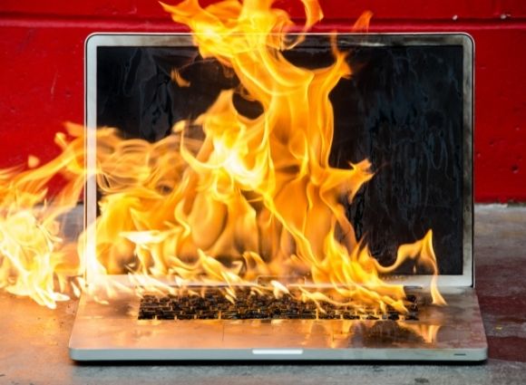 Laptop On Fire