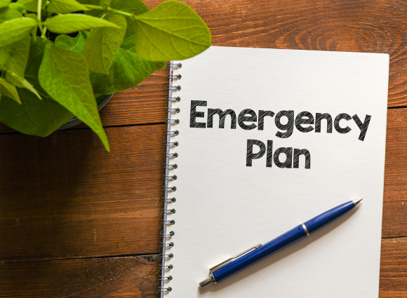 Photo Of Notebook Labeled Emergency Plan