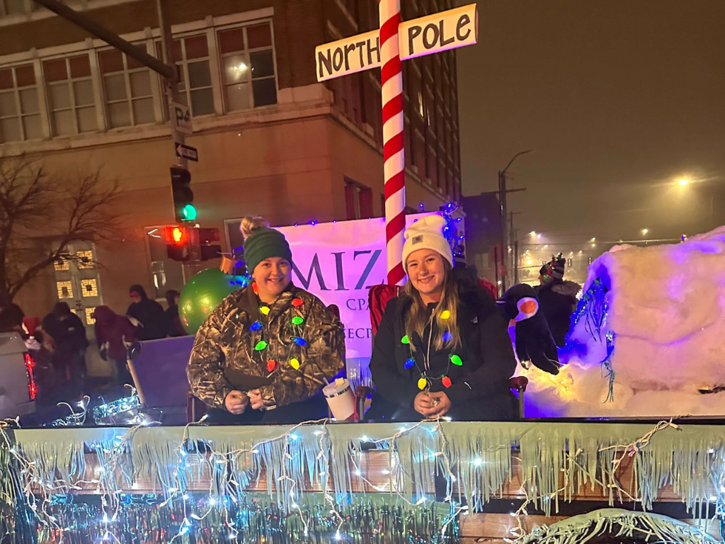 Team Mize On The North Pole Float During The Parade